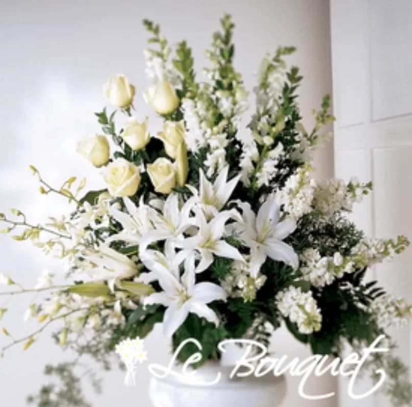 Peace Lily and Roses